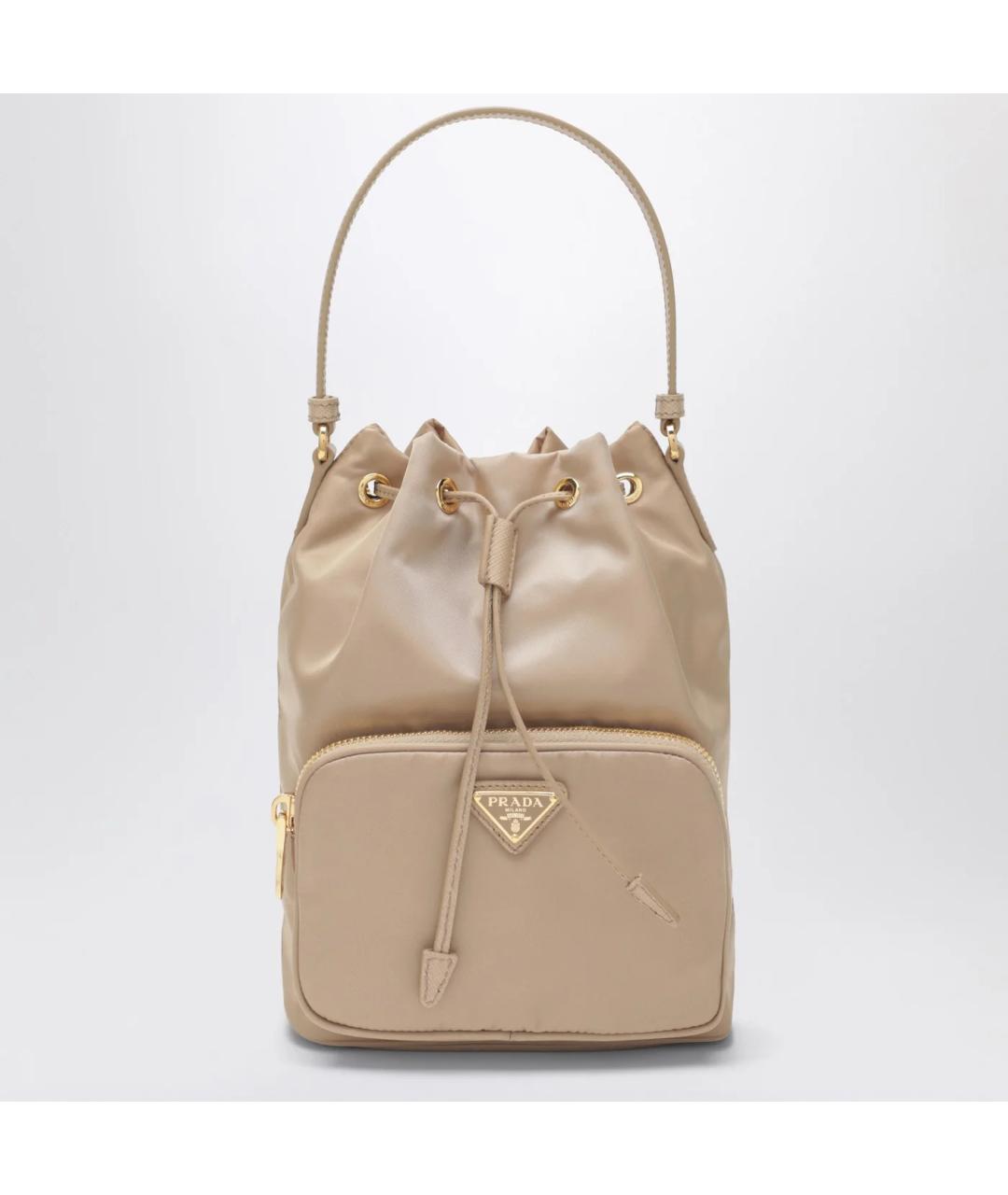 PRADA Бежевая синтетическая сумка через плечо, фото 3