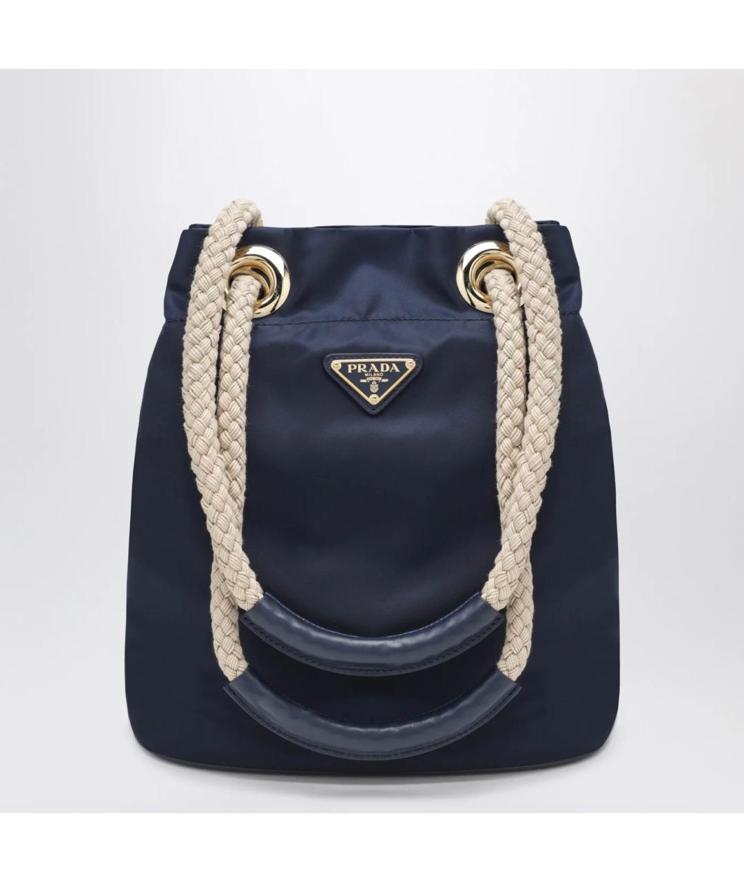 PRADA Темно-синяя синтетическая сумка через плечо, фото 3