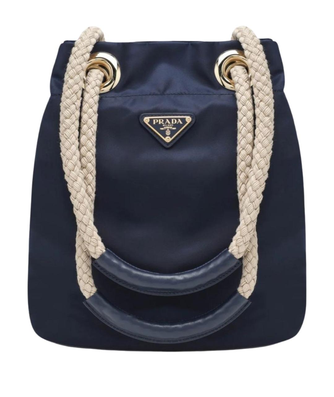 PRADA Темно-синяя синтетическая сумка через плечо, фото 1