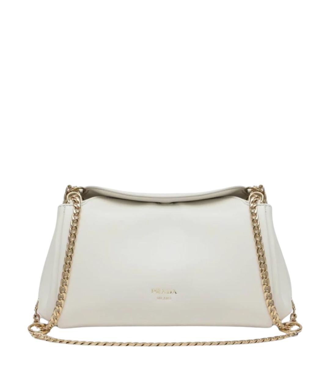 PRADA Белая кожаная сумка через плечо, фото 1