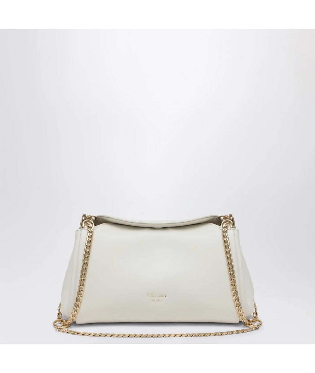 PRADA Белая кожаная сумка через плечо, фото 3