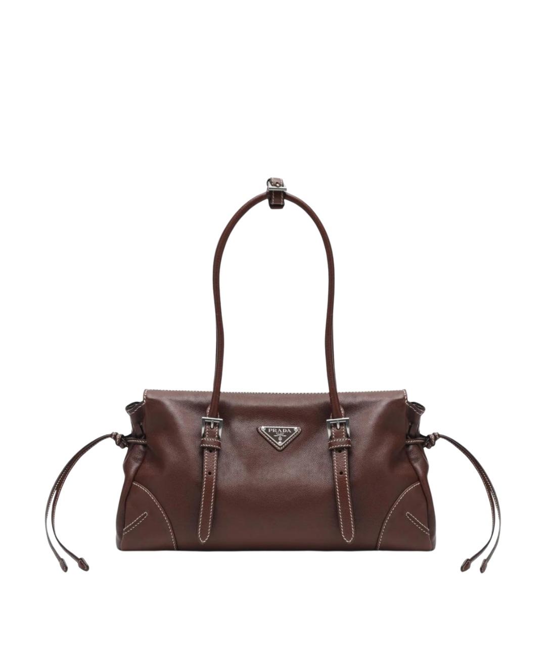 PRADA Коричневая кожаная сумка через плечо, фото 1