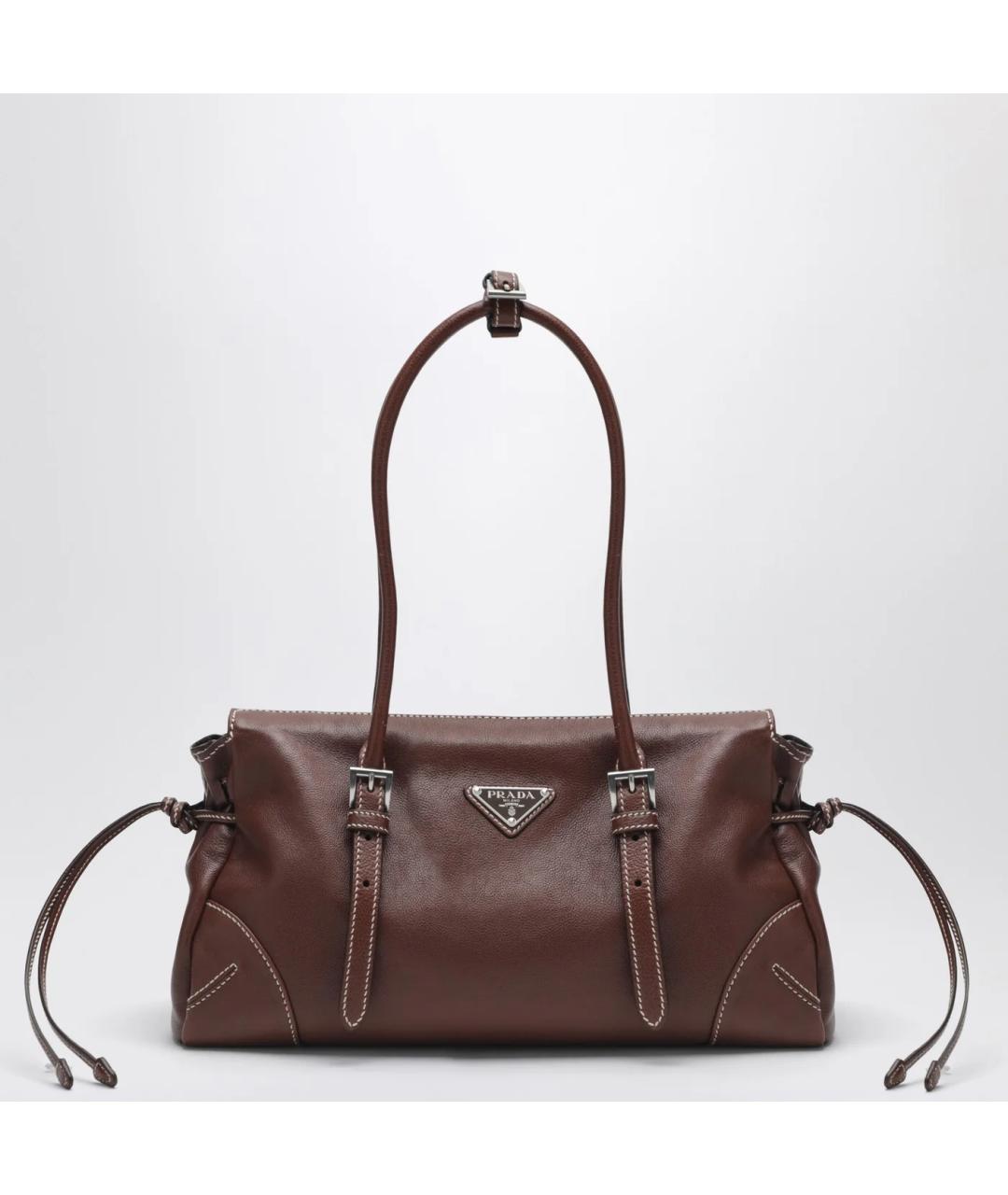 PRADA Коричневая кожаная сумка через плечо, фото 3