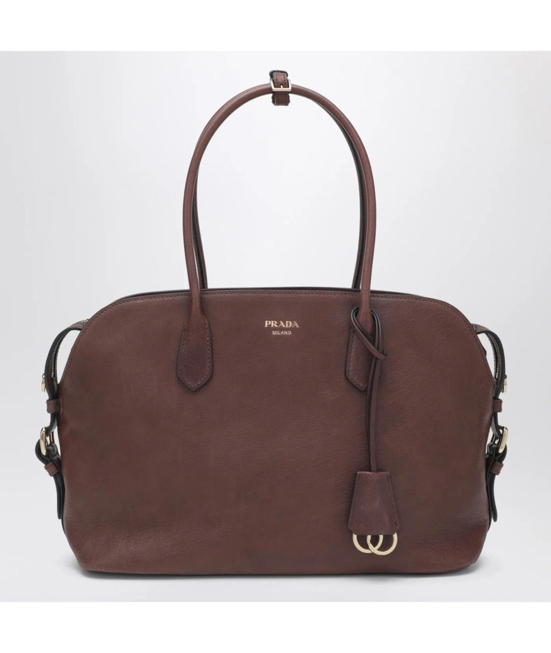 PRADA Коричневая кожаная сумка тоут, фото 3