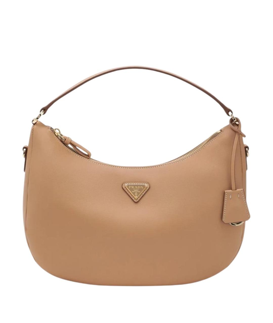 PRADA Бежевая кожаная сумка через плечо, фото 1