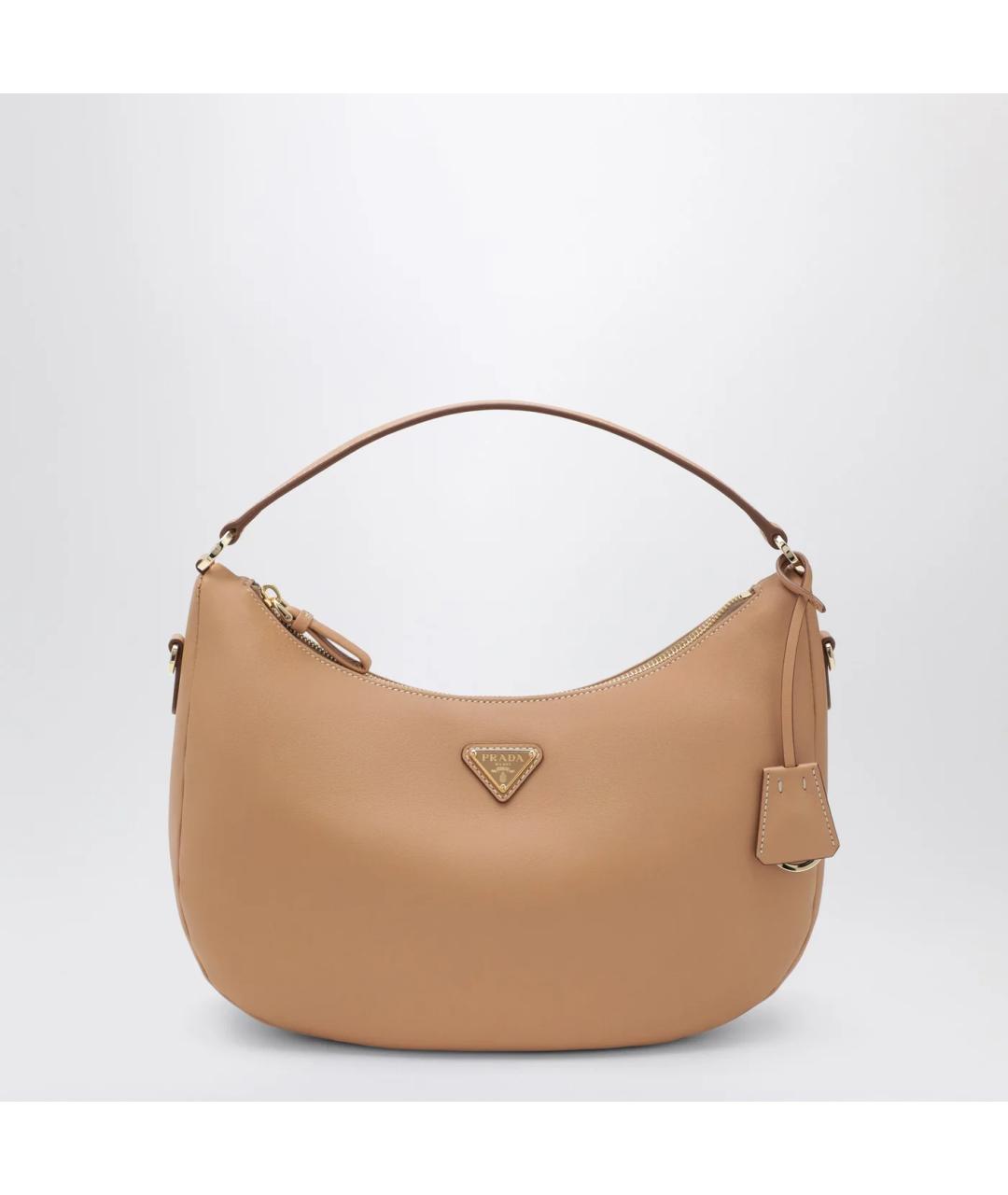 PRADA Бежевая кожаная сумка через плечо, фото 3