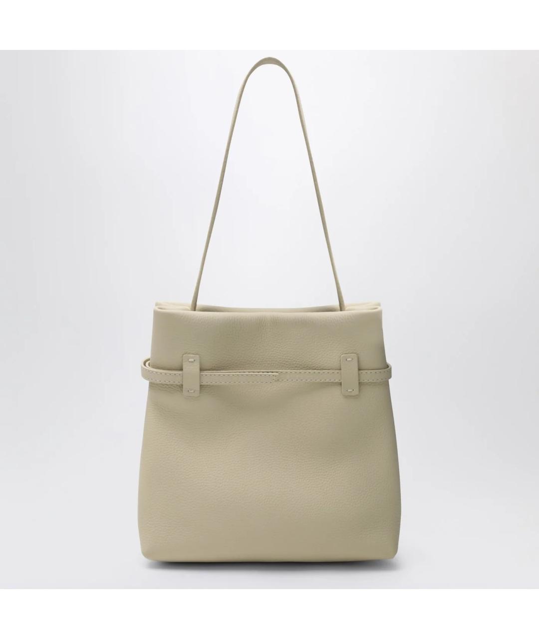 MANU ATELIER Бежевая кожаная сумка тоут, фото 2