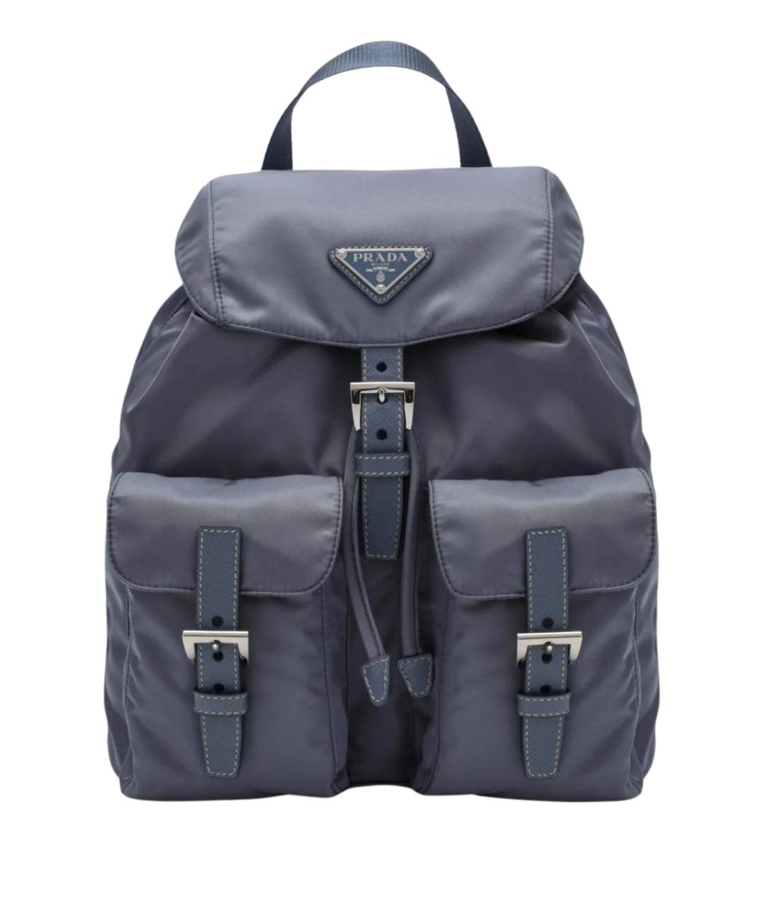 PRADA Голубой синтетический рюкзак, фото 1