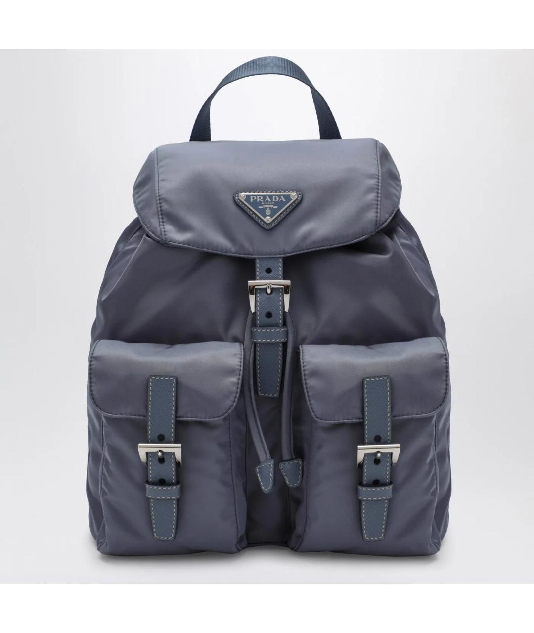 PRADA Голубой синтетический рюкзак, фото 3