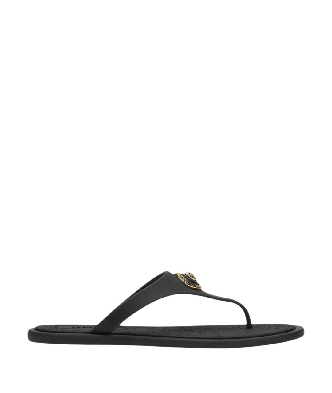 VERSACE Черные резиновые сандалии, фото 1