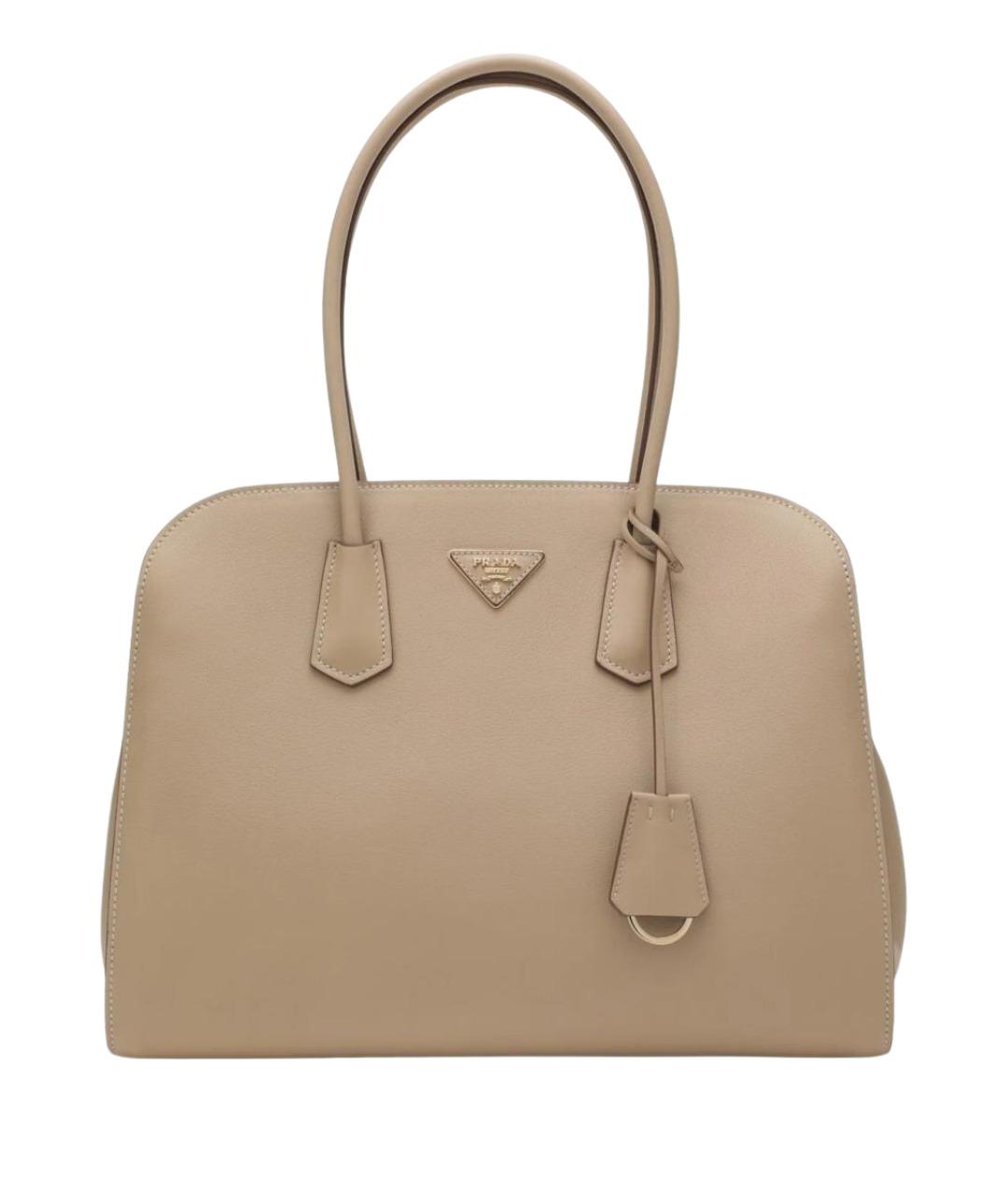 PRADA Бежевая кожаная сумка тоут, фото 1
