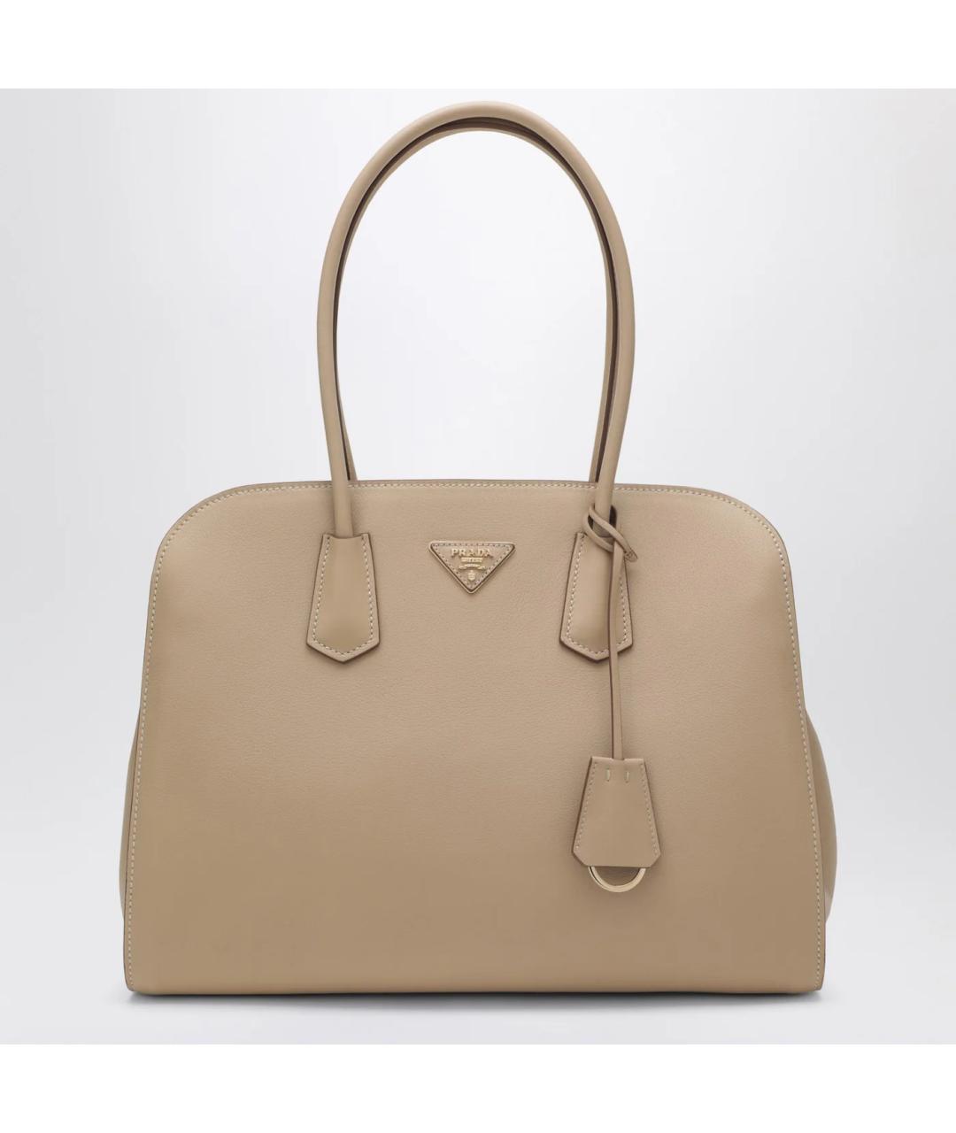 PRADA Бежевая кожаная сумка тоут, фото 3