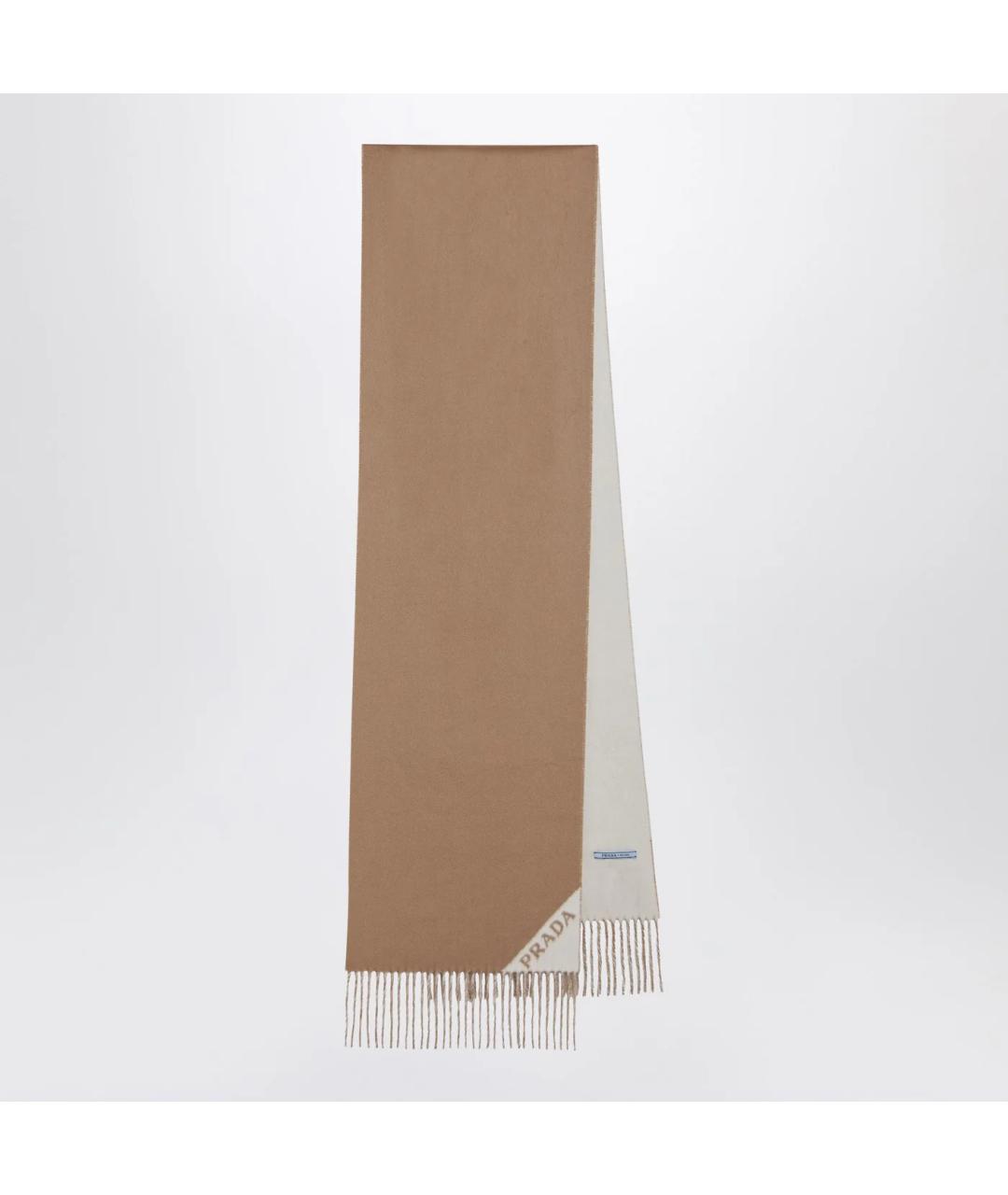 PRADA Бежевый кашемировый шарф, фото 3