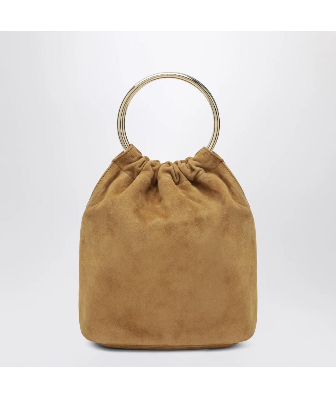 PRADA Коричневая замшевая сумка с короткими ручками, фото 2