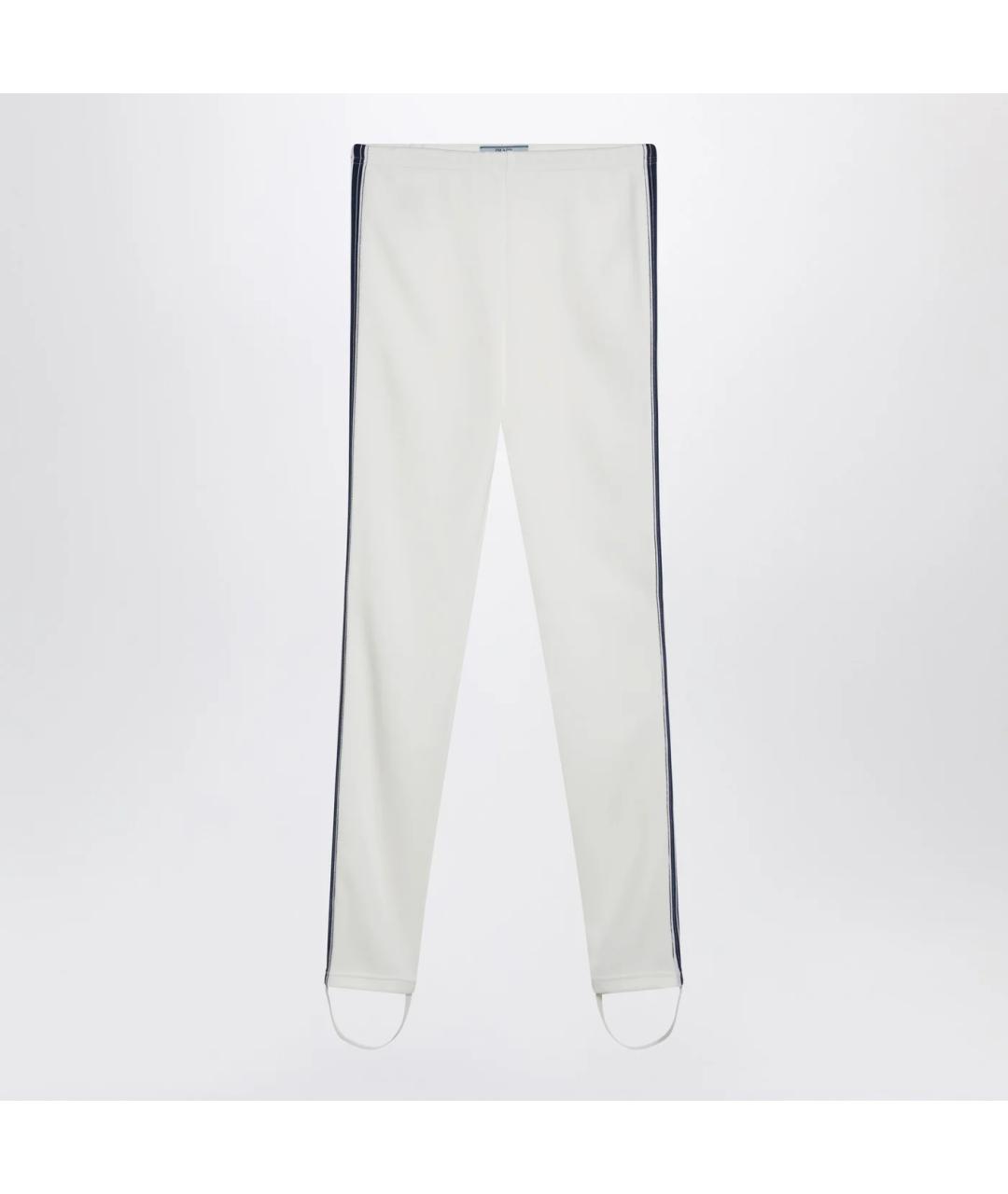 PRADA Белые полиэстеровые леггинсы и велосипедки, фото 3