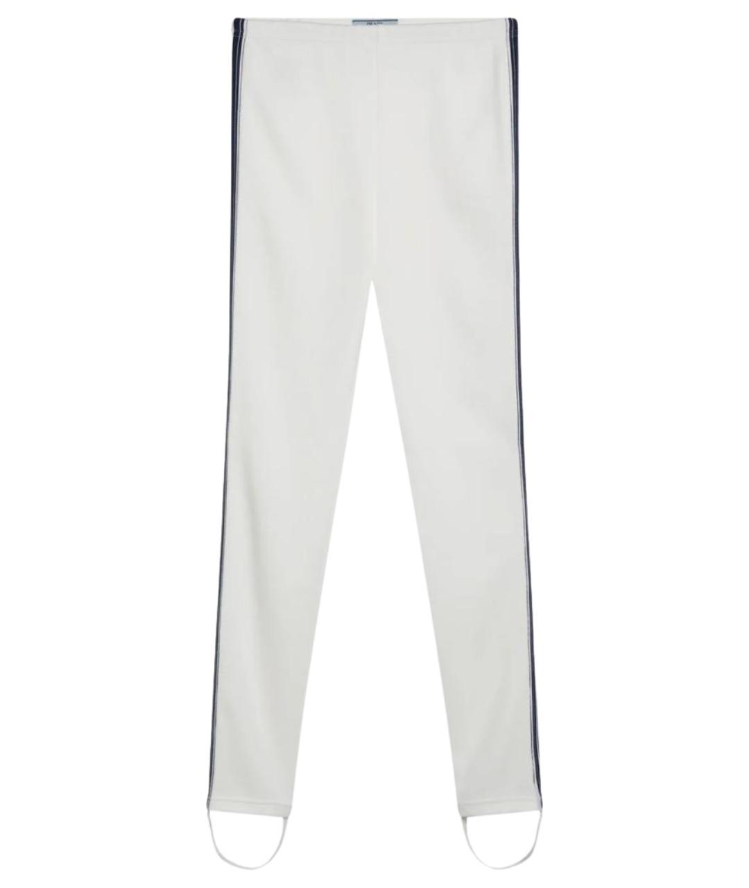 PRADA Белые полиэстеровые леггинсы и велосипедки, фото 1