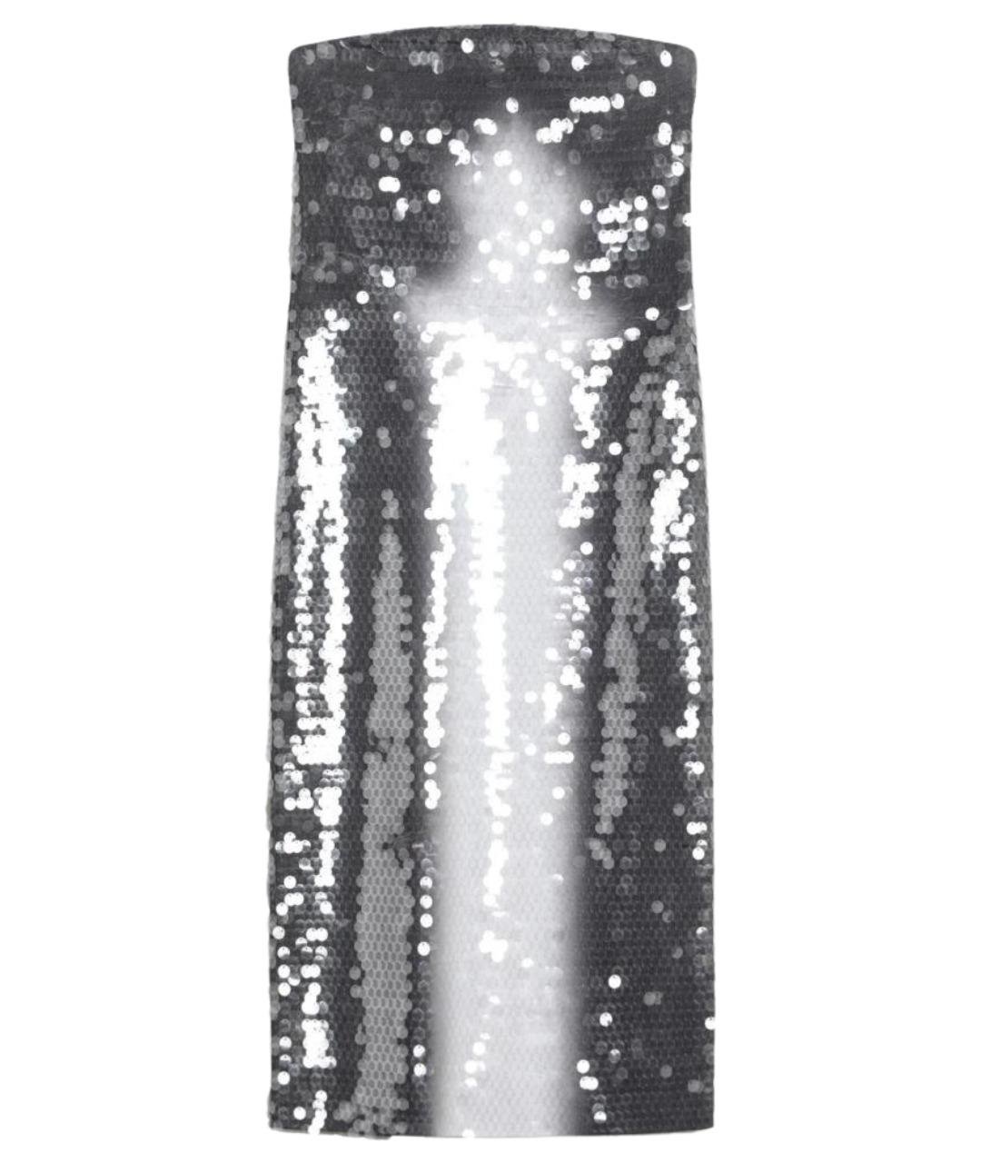 SPORTMAX Серебряное хлопковое коктейльное платье, фото 1