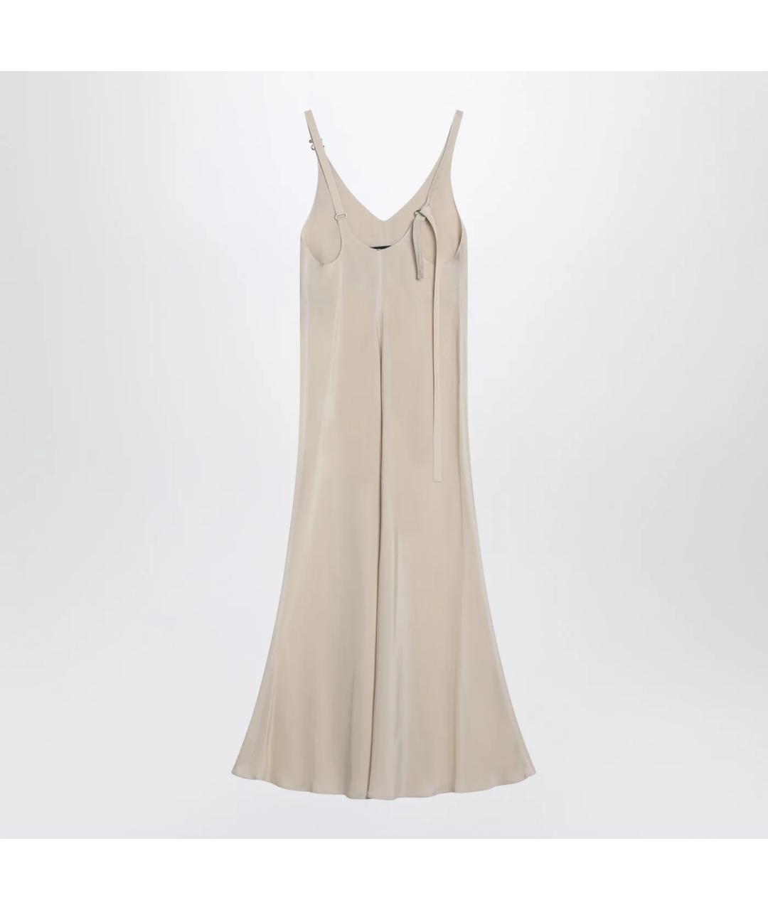 SPORTMAX Бежевое вискозное повседневное платье, фото 2