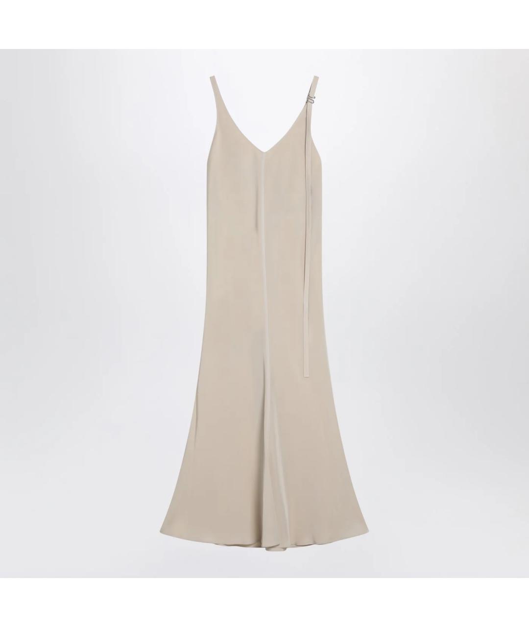 SPORTMAX Бежевое вискозное повседневное платье, фото 3