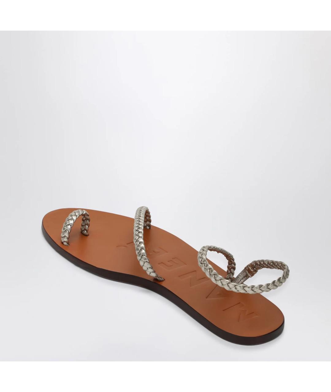 MANEBI Серые кожаные сандалии, фото 2