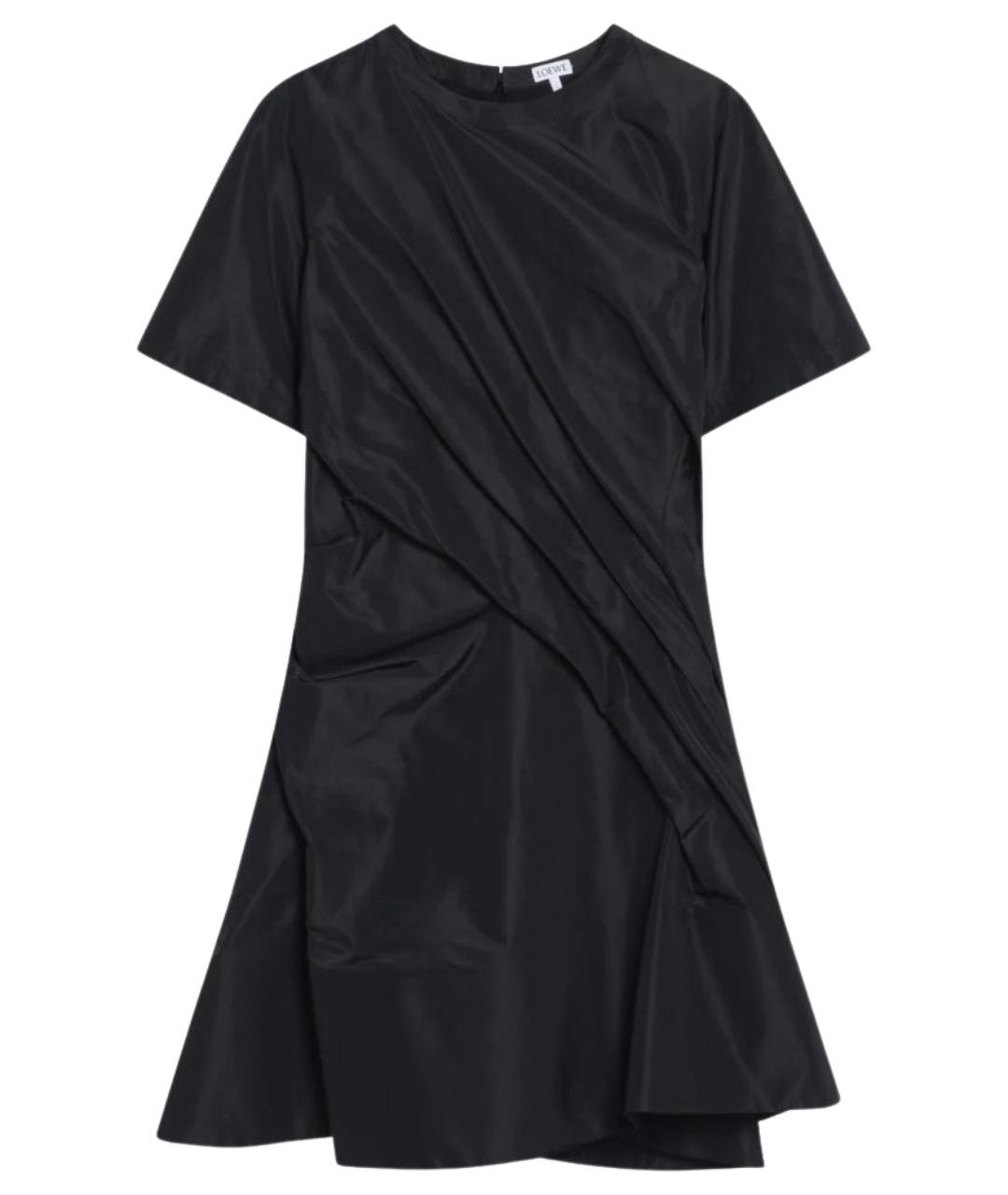 LOEWE Черное шелковое повседневное платье, фото 1