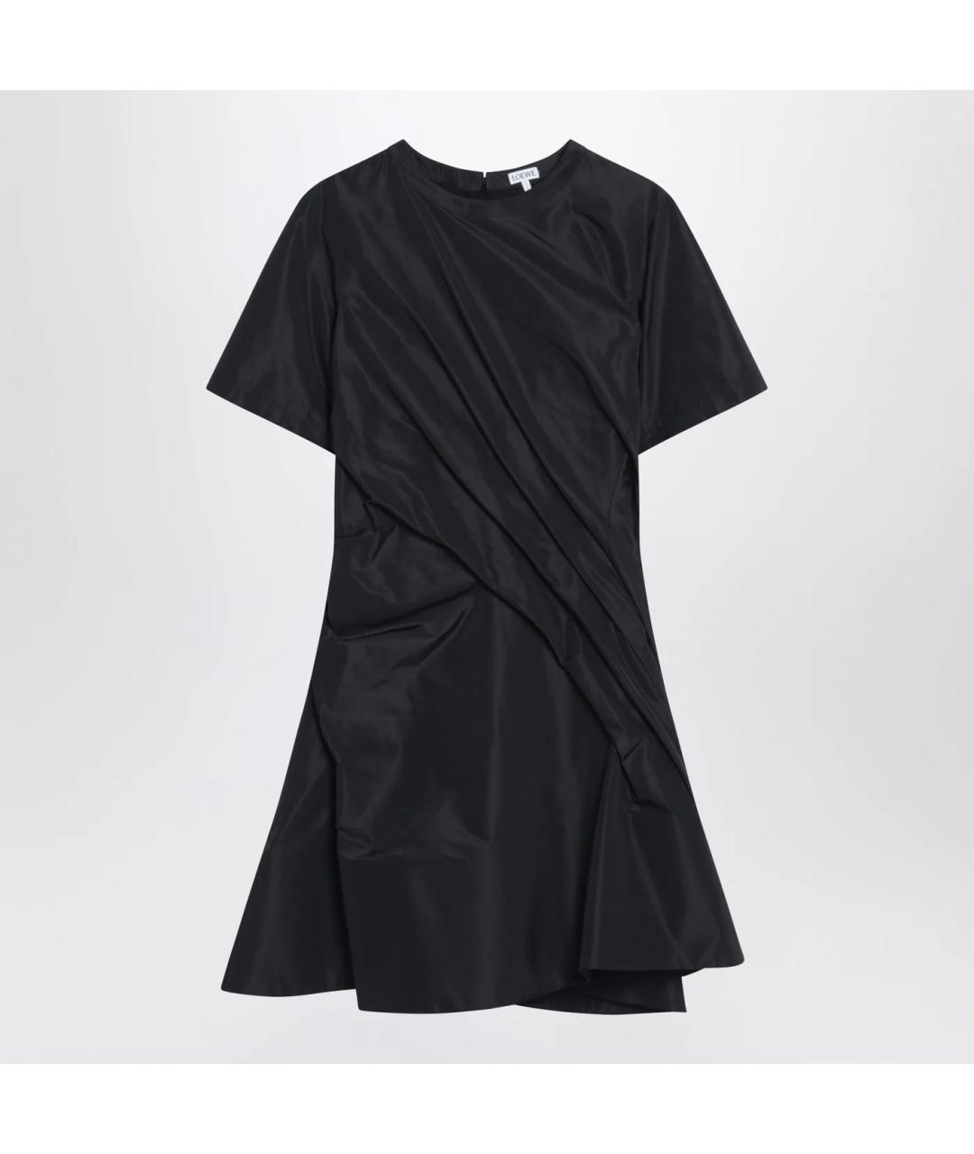 LOEWE Черное шелковое повседневное платье, фото 3
