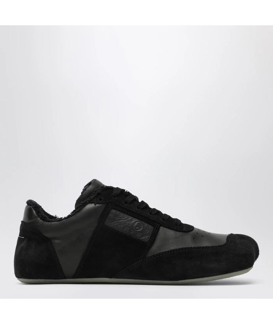 MM6 MAISON MARGIELA Черные кожаные низкие кроссовки / кеды, фото 3