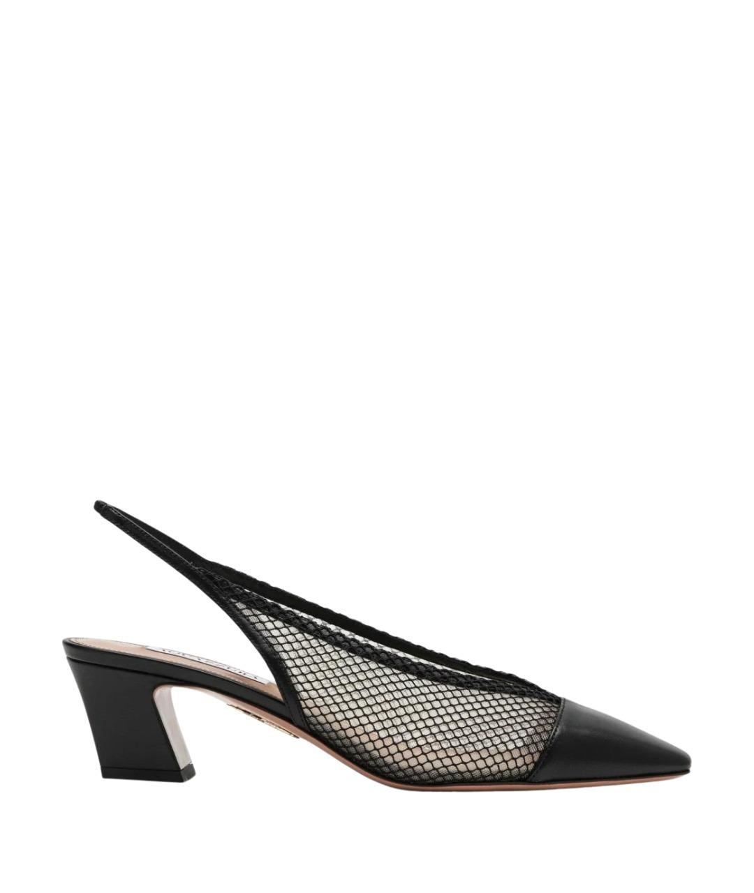 AQUAZZURA Черные кожаные туфли, фото 1