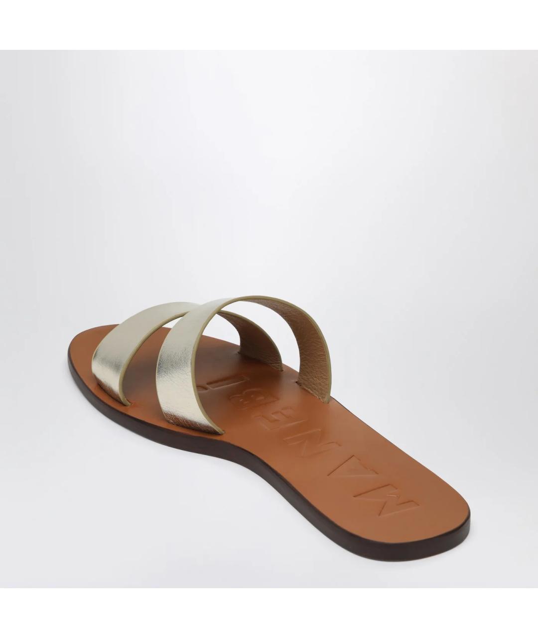 MANEBI Серые кожаные сандалии, фото 2