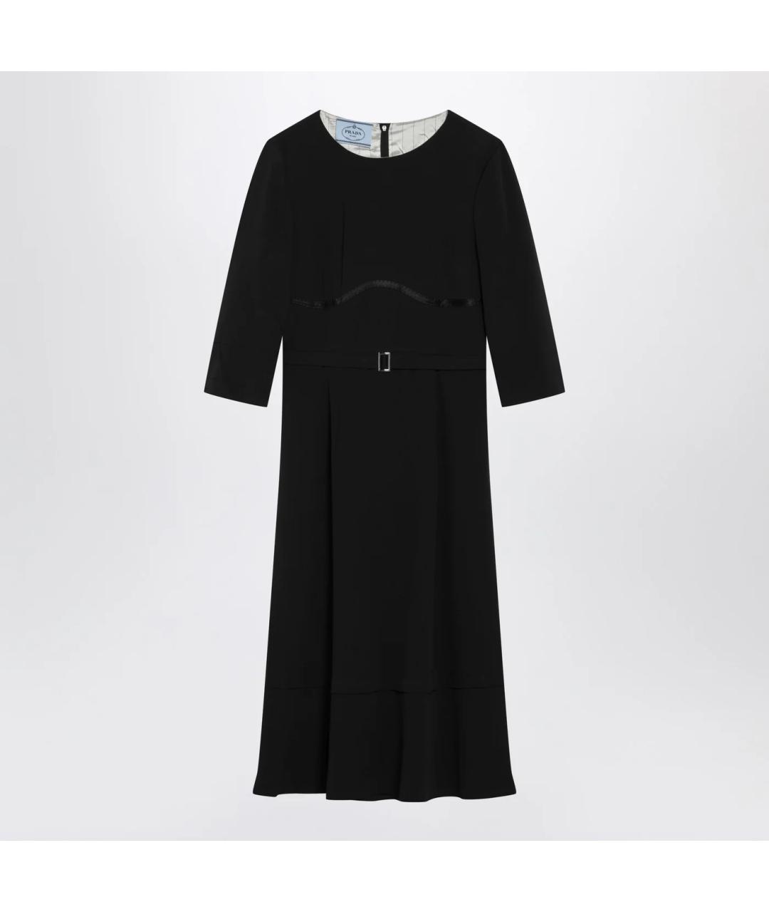 PRADA Черное шелковое платье, фото 3