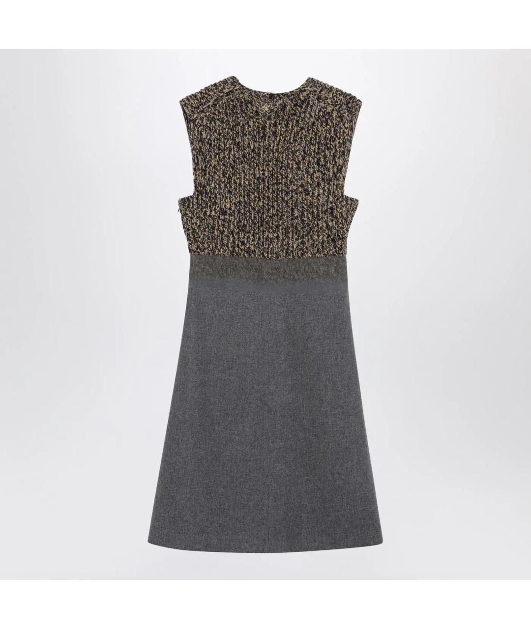 PRADA Серое шерстяное повседневное платье, фото 2