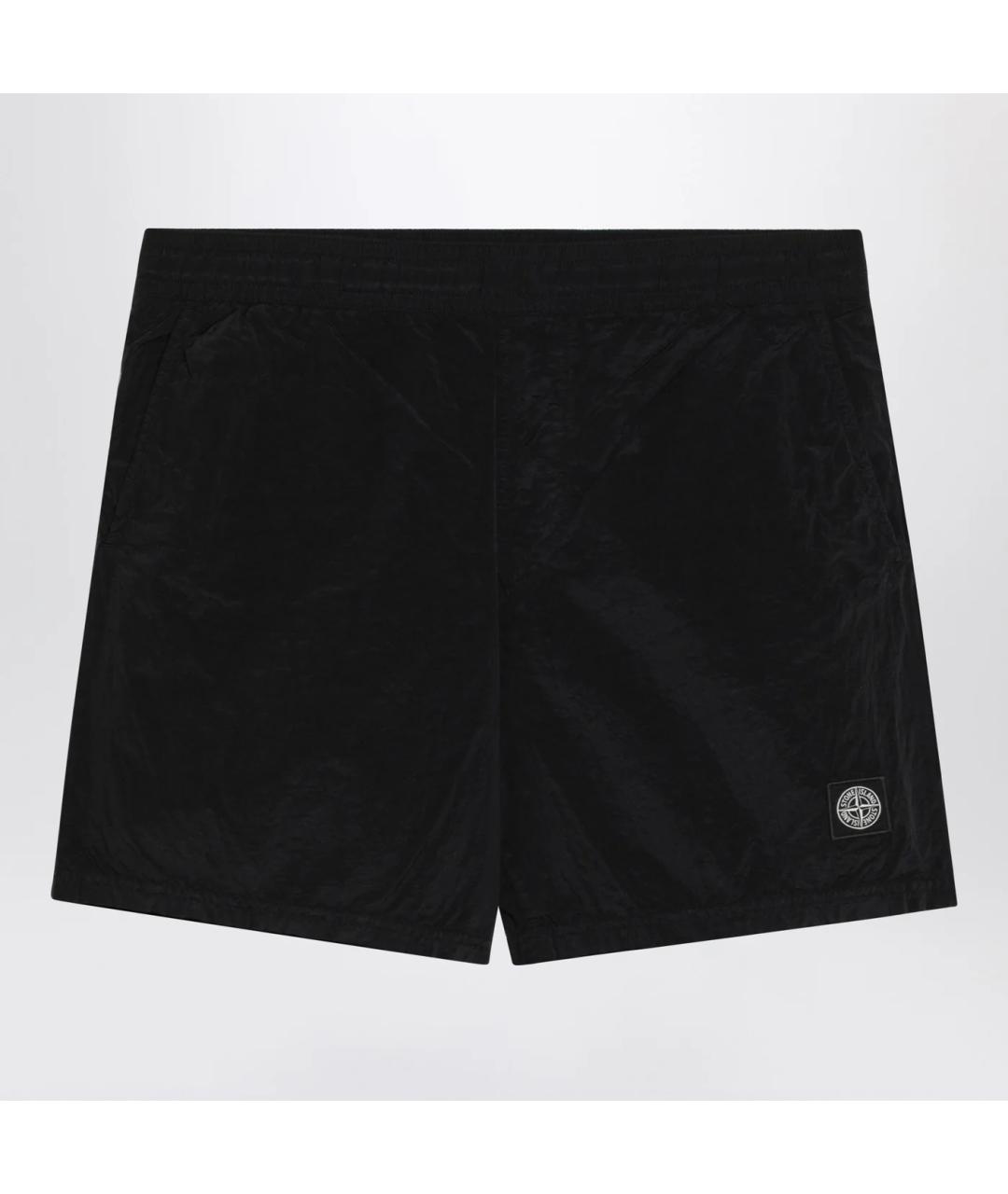 STONE ISLAND Черные полиамидовые шорты, фото 3