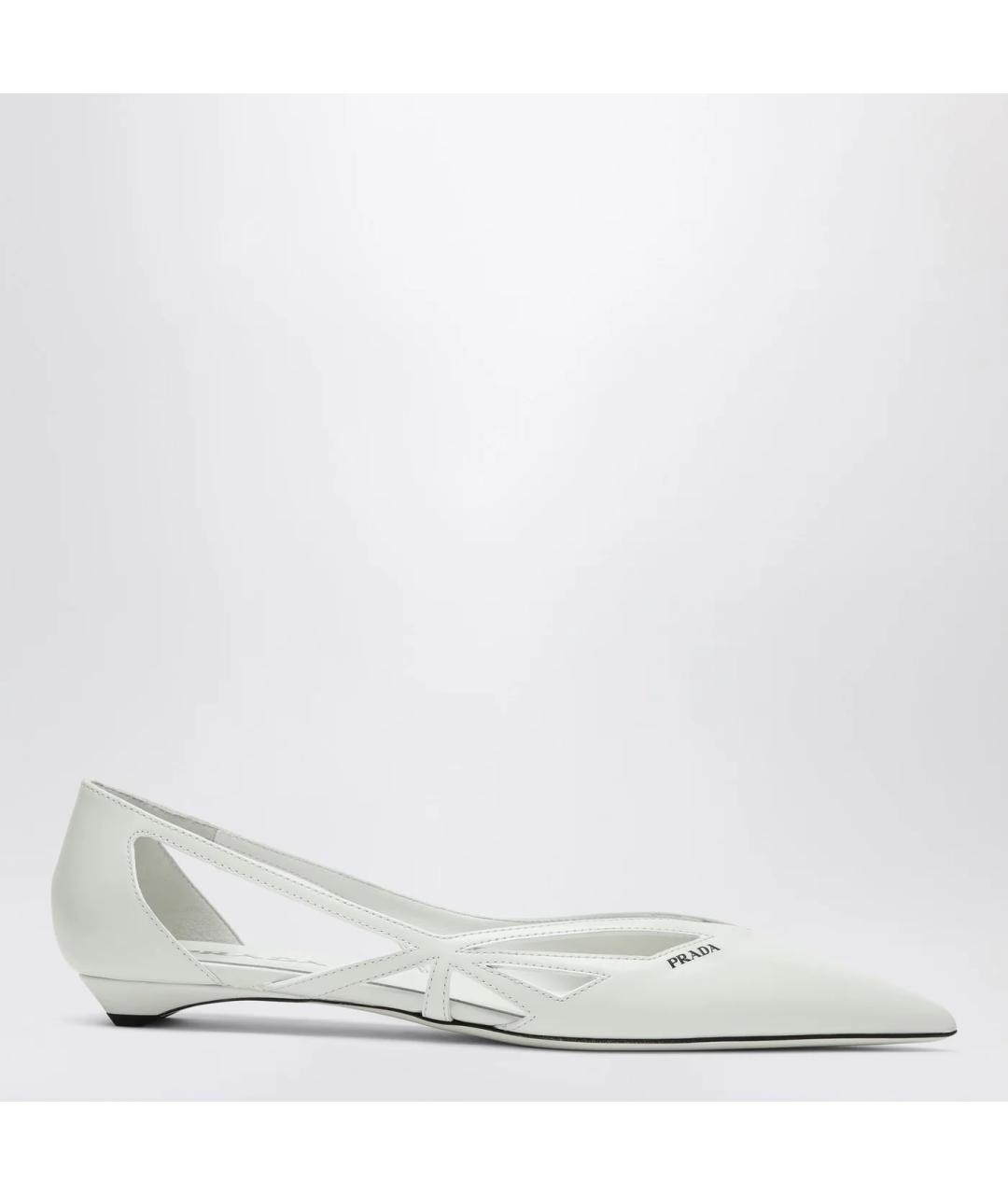 PRADA Белые кожаные балетки, фото 3