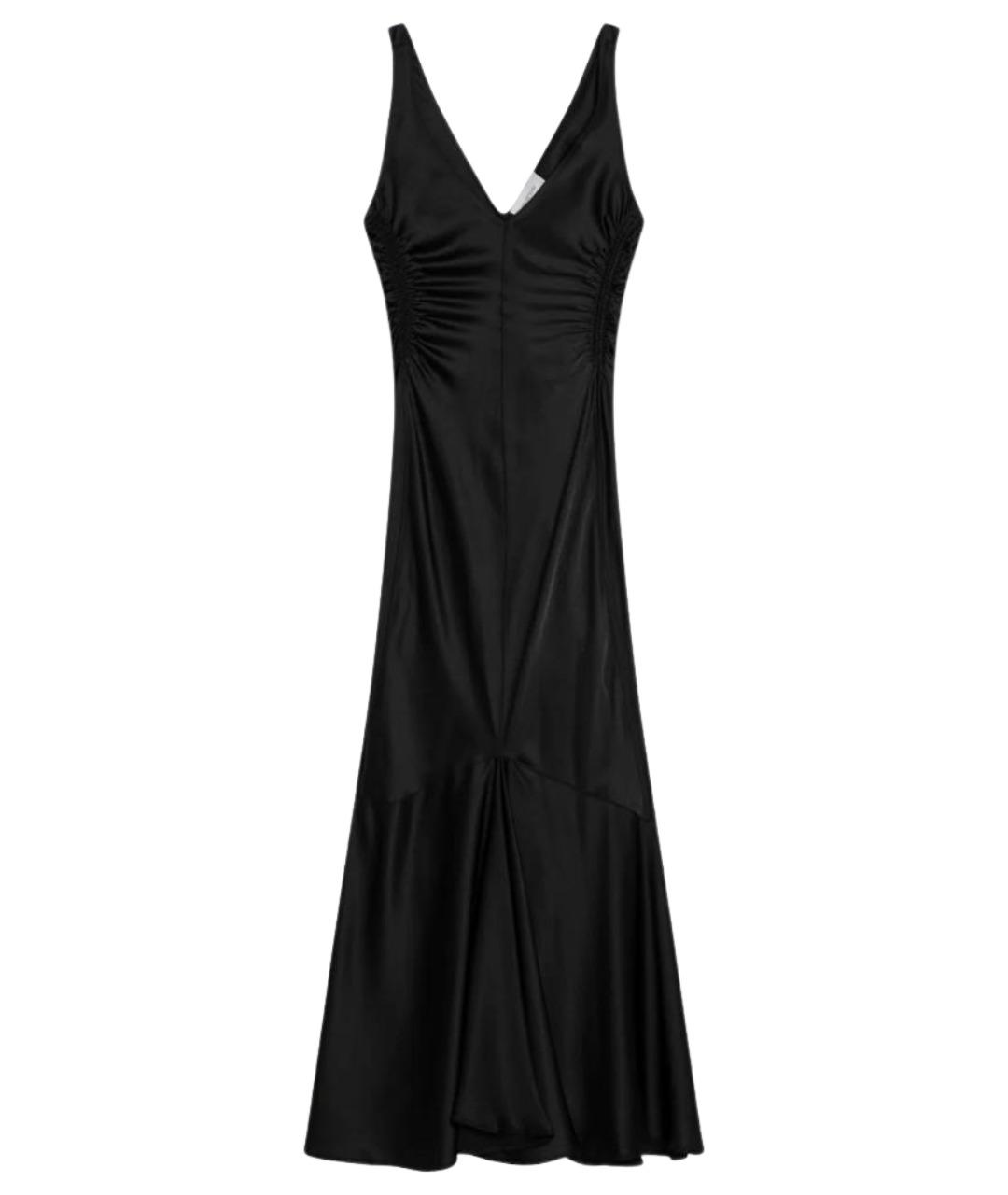 SPORTMAX Черное шелковое коктейльное платье, фото 1