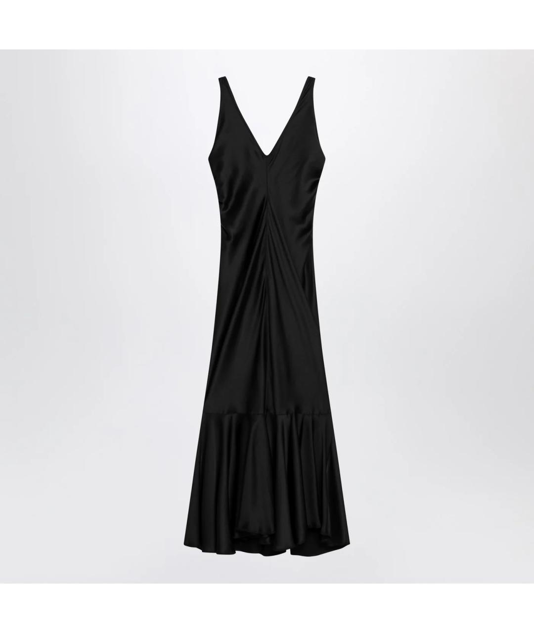 SPORTMAX Черное шелковое коктейльное платье, фото 2