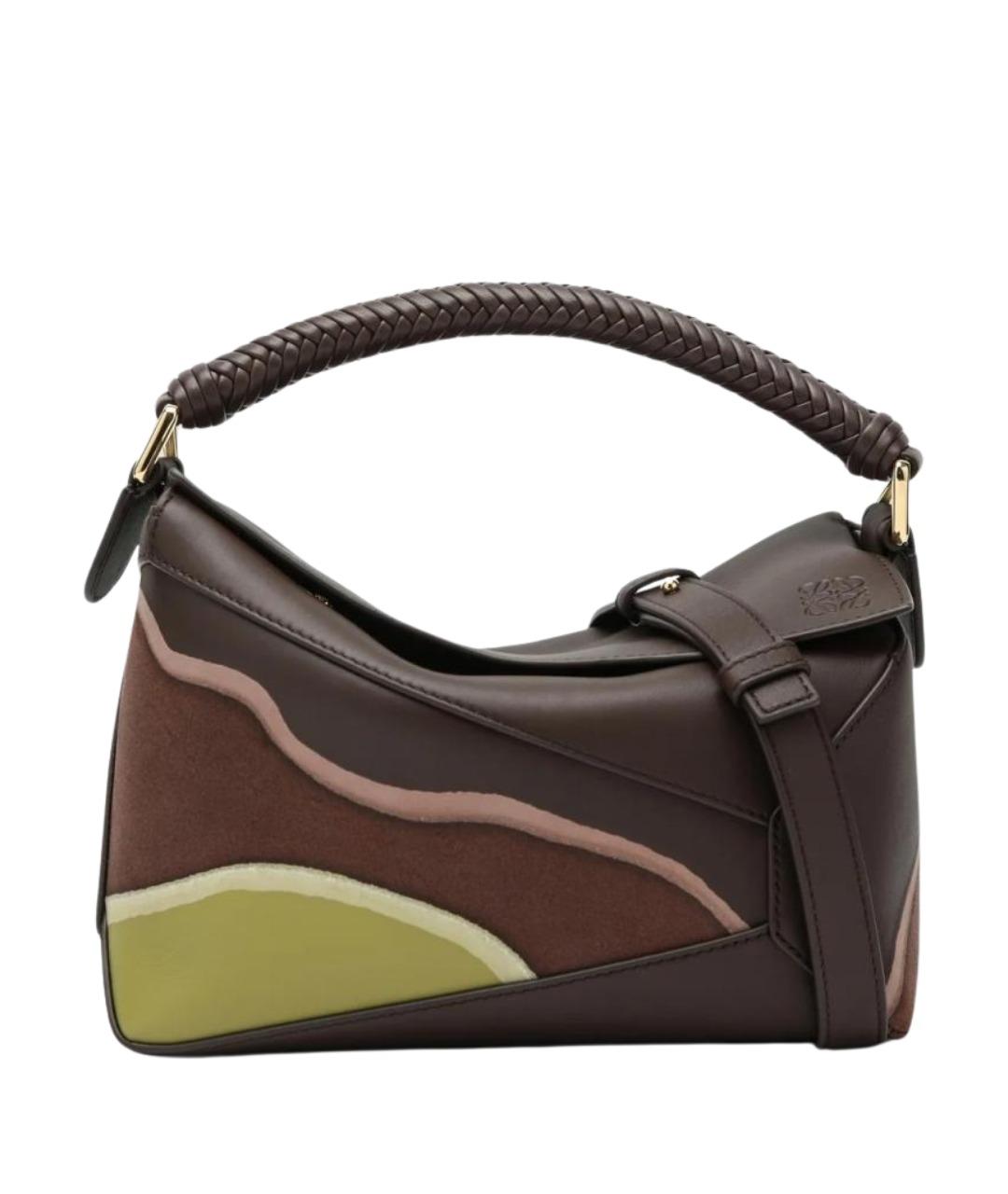 LOEWE Коричневая кожаная сумка через плечо, фото 1