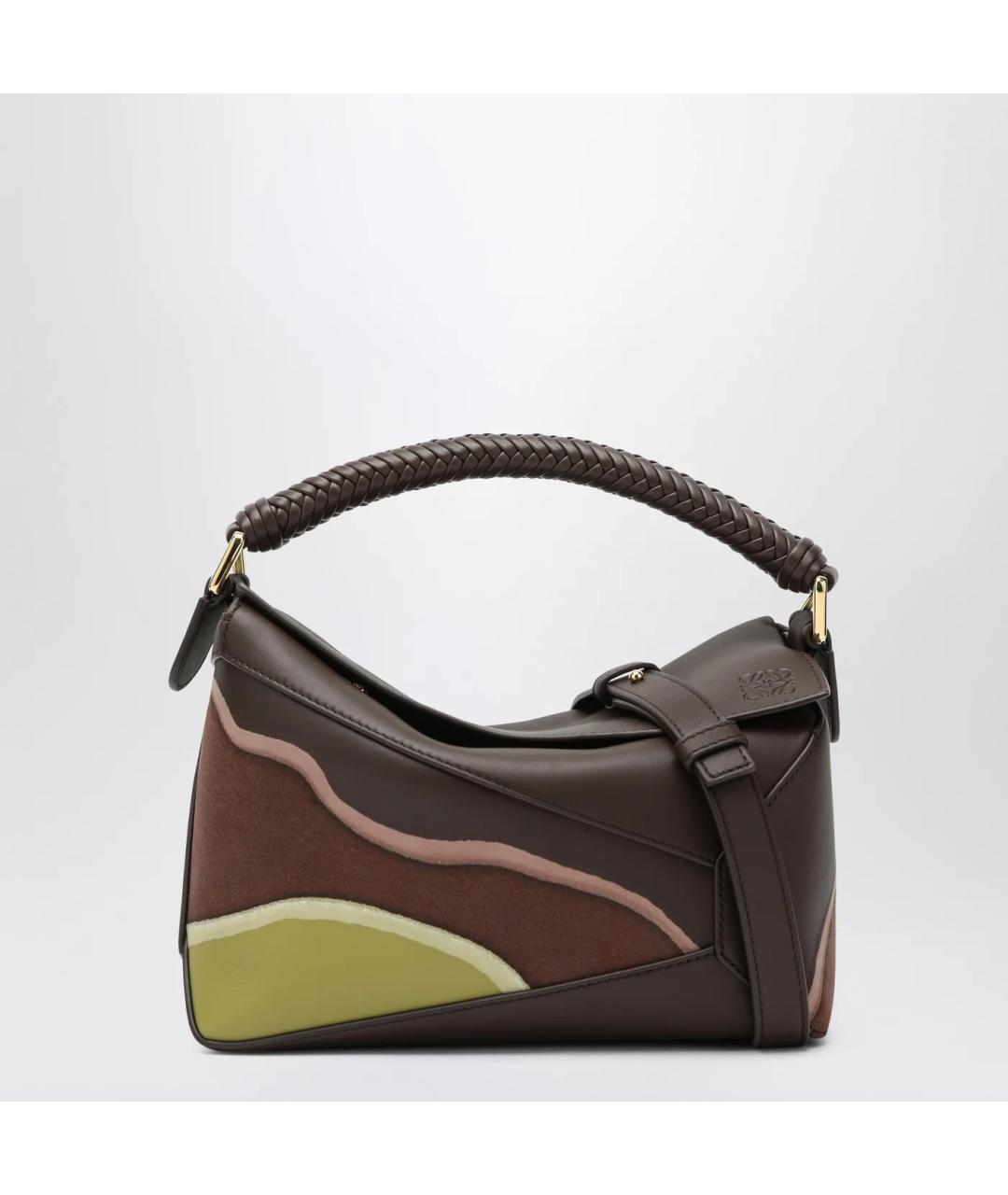 LOEWE Коричневая кожаная сумка через плечо, фото 3