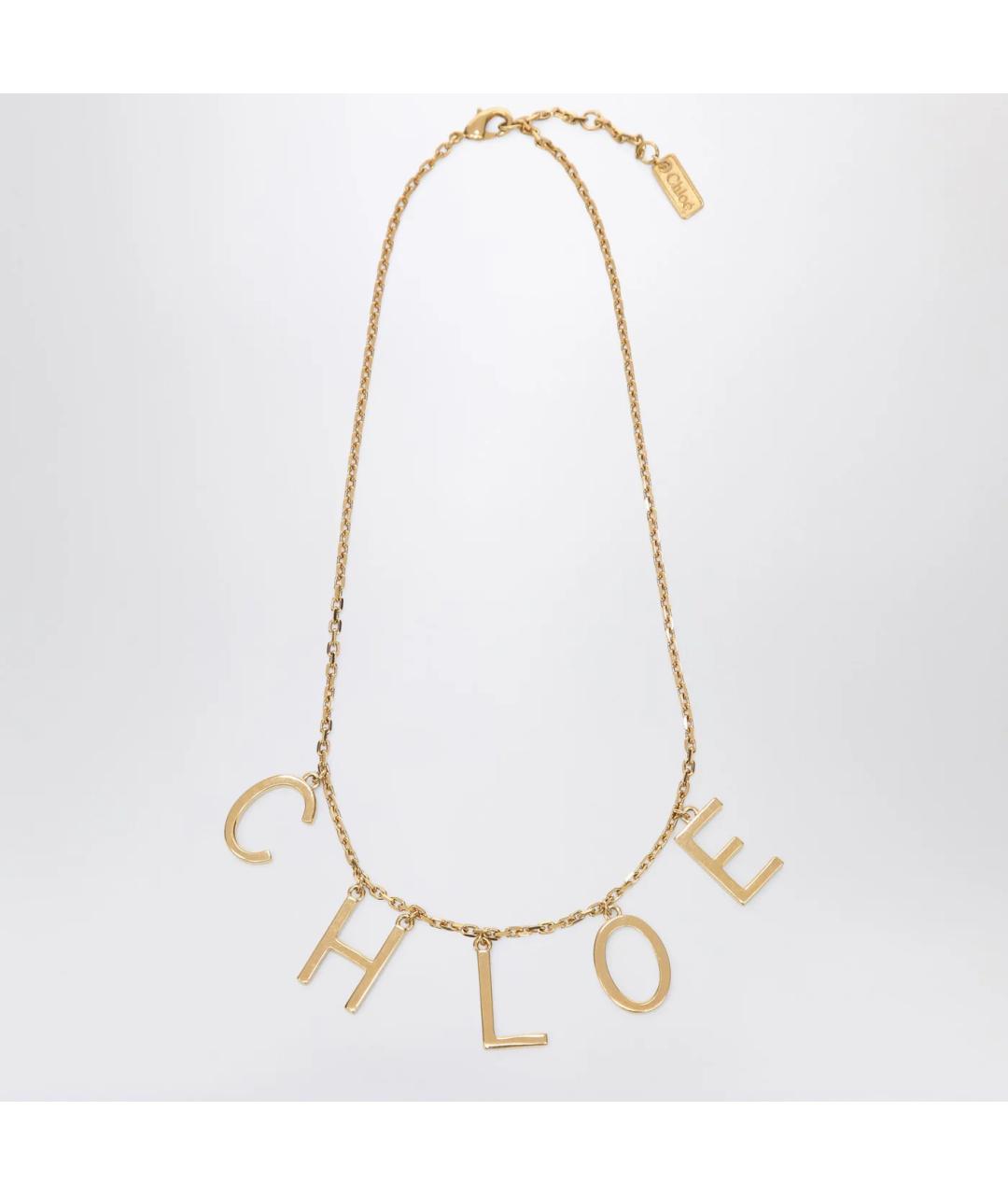 CHLOE Золотое латунное колье, фото 3