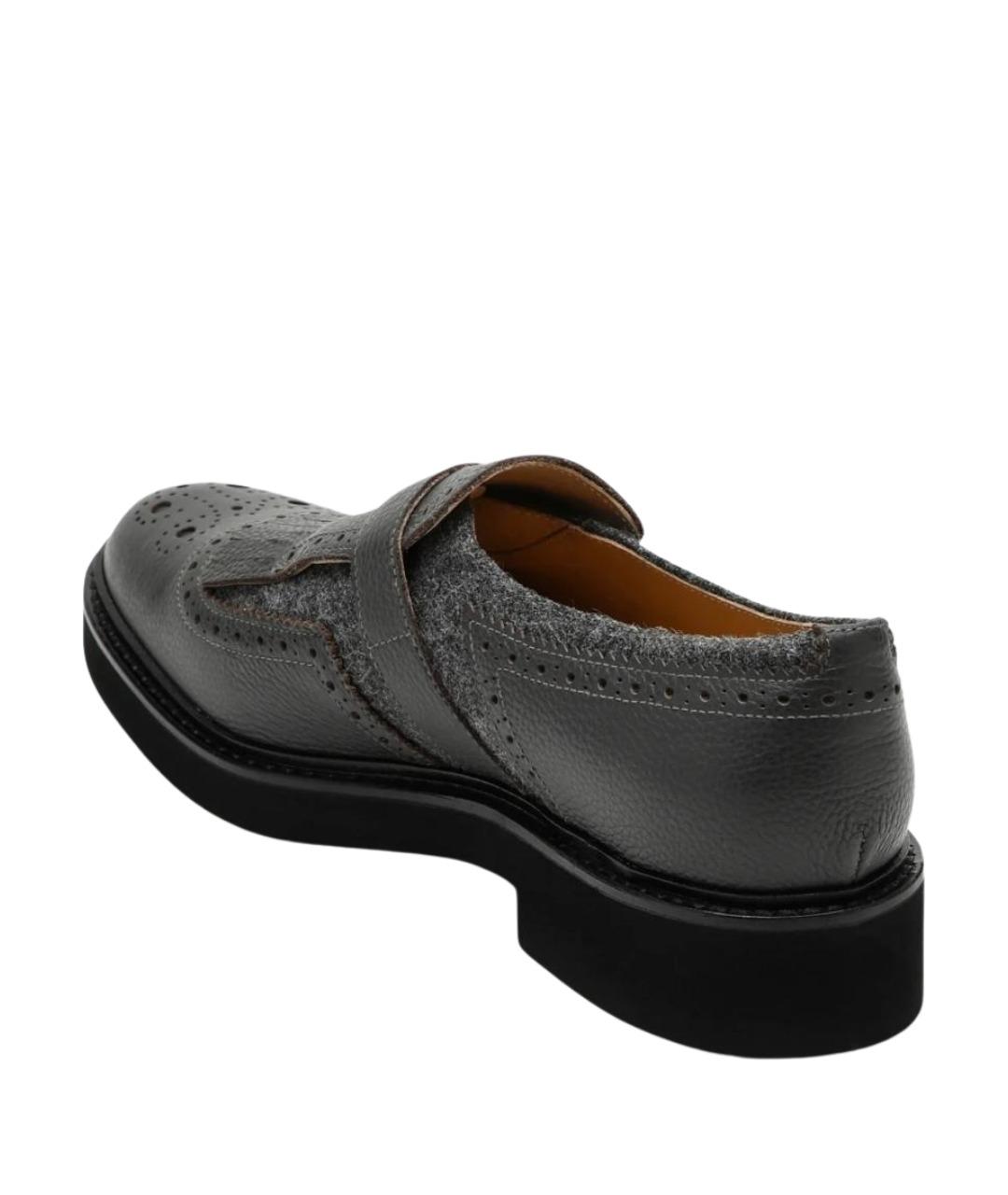 DOUCAL'S Серые кожаные туфли, фото 2