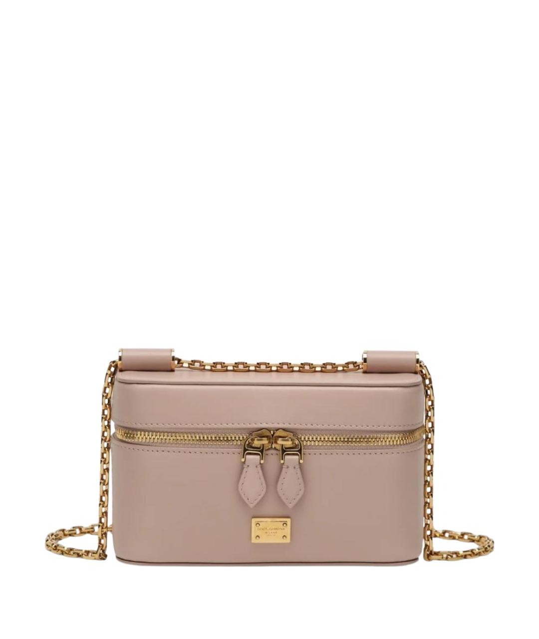 DOLCE&GABBANA Бежевая кожаная сумка через плечо, фото 1