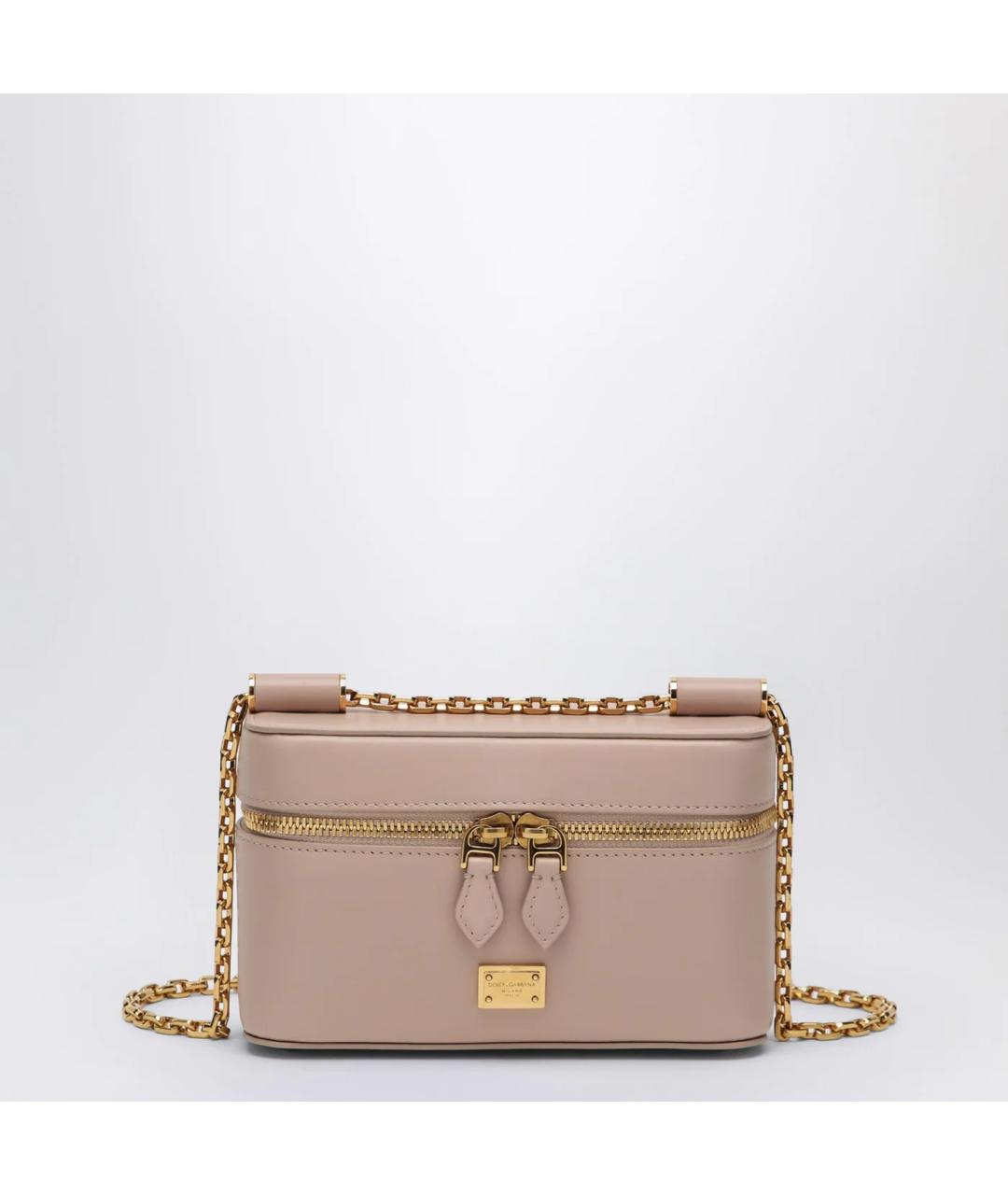 DOLCE&GABBANA Бежевая кожаная сумка через плечо, фото 3