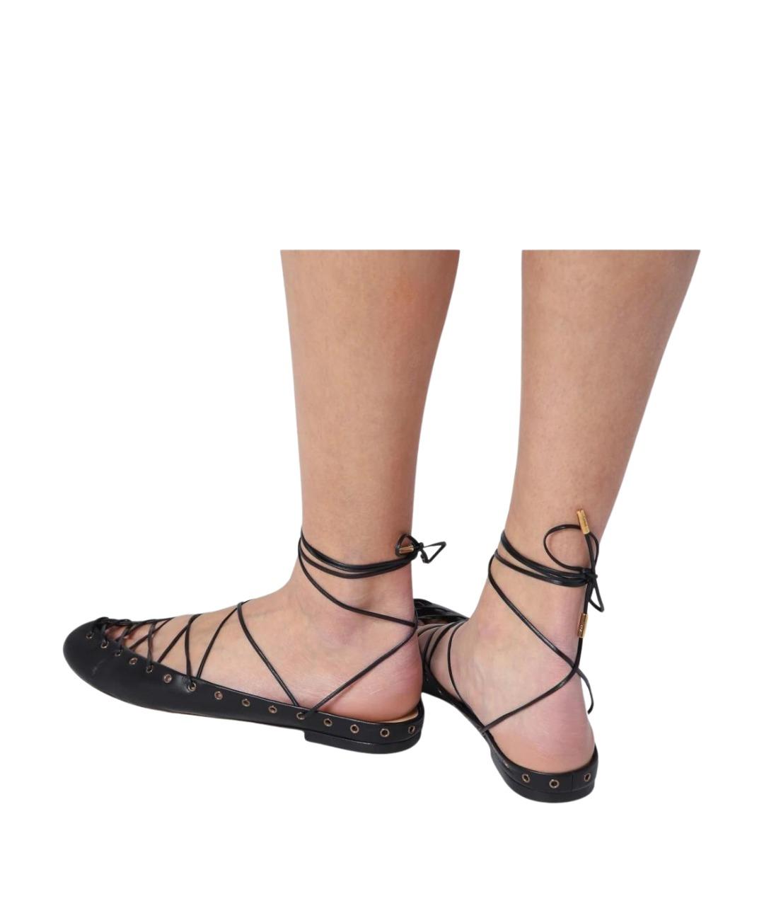 CHLOE Черные кожаные балетки, фото 2