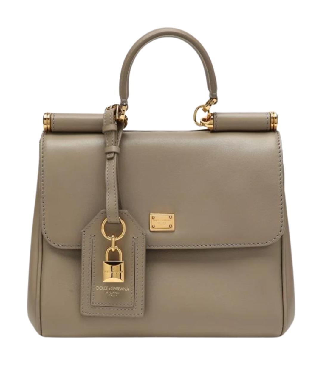 DOLCE&GABBANA Бежевая кожаная сумка тоут, фото 1
