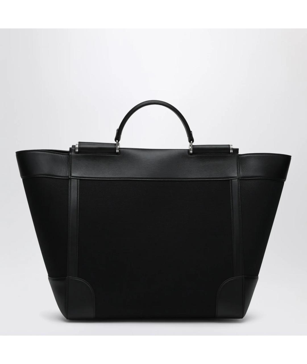 DOLCE&GABBANA Черная тканевая сумка тоут, фото 2