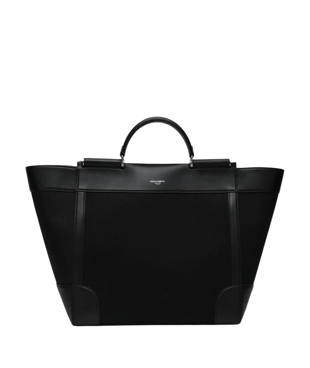 DOLCE&GABBANA Черная тканевая сумка тоут, фото 1