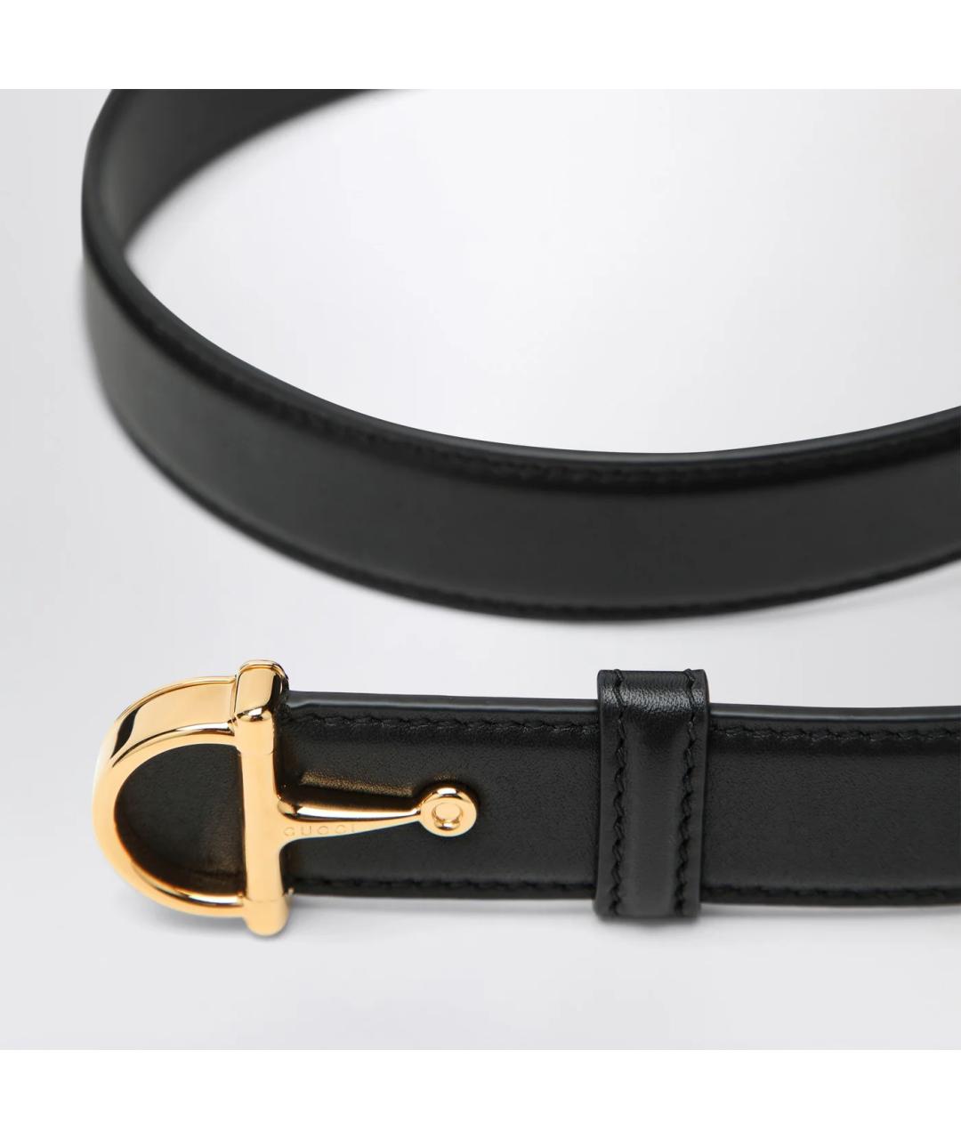 GUCCI Черный кожаный ремень, фото 2