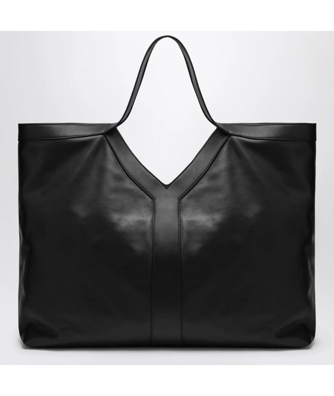 SAINT LAURENT Черная кожаная сумка тоут, фото 2