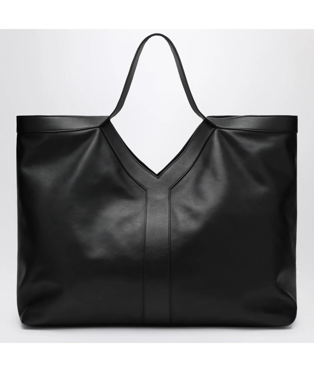 SAINT LAURENT Черная кожаная сумка тоут, фото 3