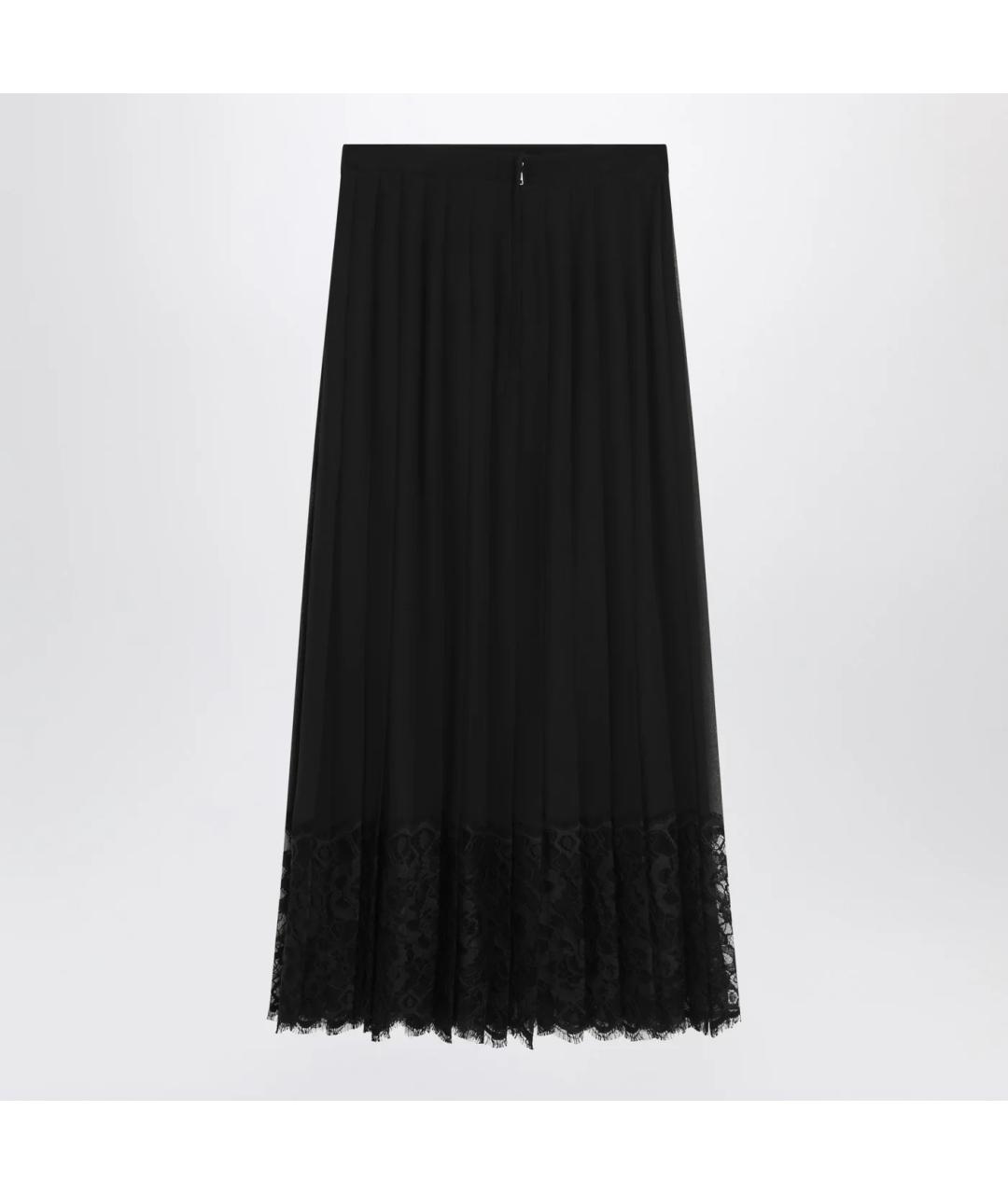 DOLCE&GABBANA Черная шифоновая юбка миди, фото 2