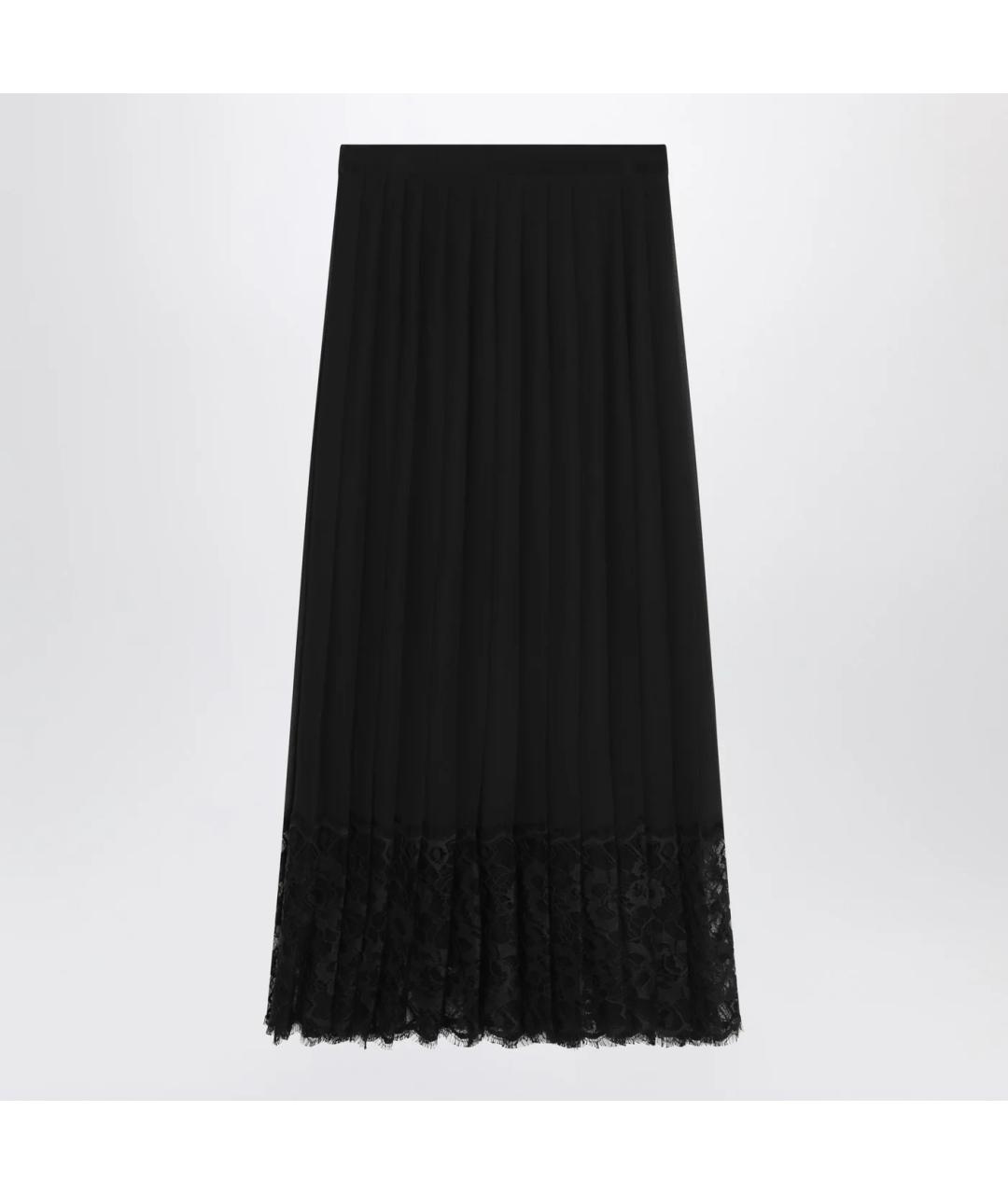 DOLCE&GABBANA Черная шифоновая юбка миди, фото 3